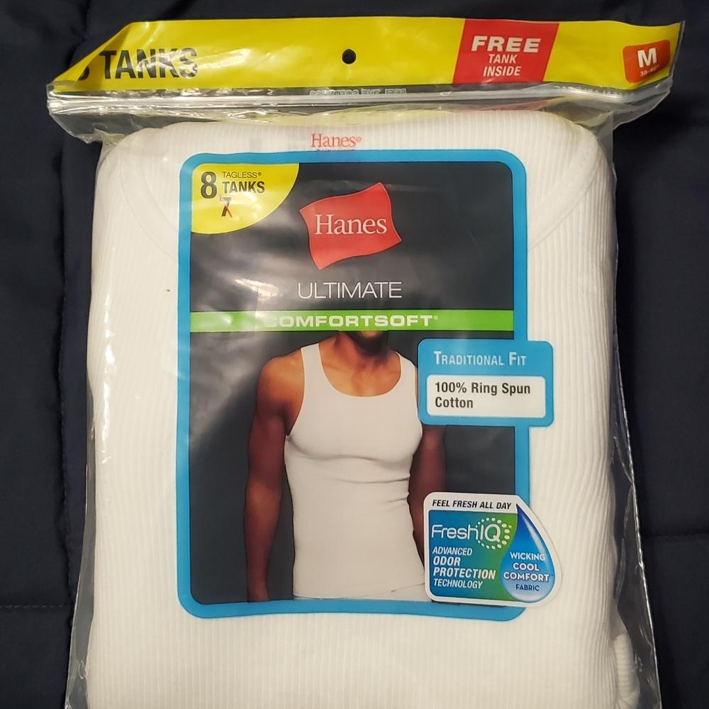 Hanes Medium Tanks 8 count